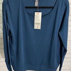 NWT S Sweaty Betty Simhasana Sweatshirt Beetle Blue - Oversized